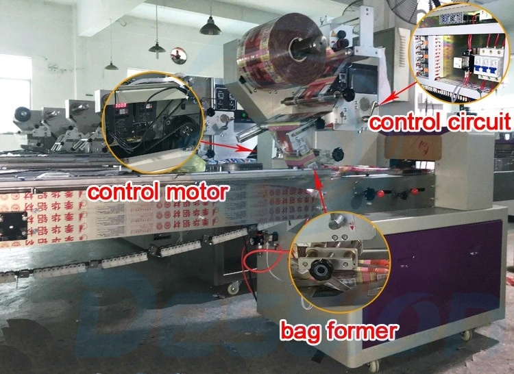 Full Automatic Bakery Bread Bag Pillow Packing Machine/Cake Bread Pita Bread Packaging Machine