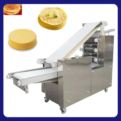 5-40 cm automatische Restaurant-Mehl-Mais-mexikanische Tortilla-indische Chapati-Taco-Roti-flache arabische Pita-Brot-Pizza-Basis-Krusten-Knödel-Wrapper-Hautherstellungsmaschine